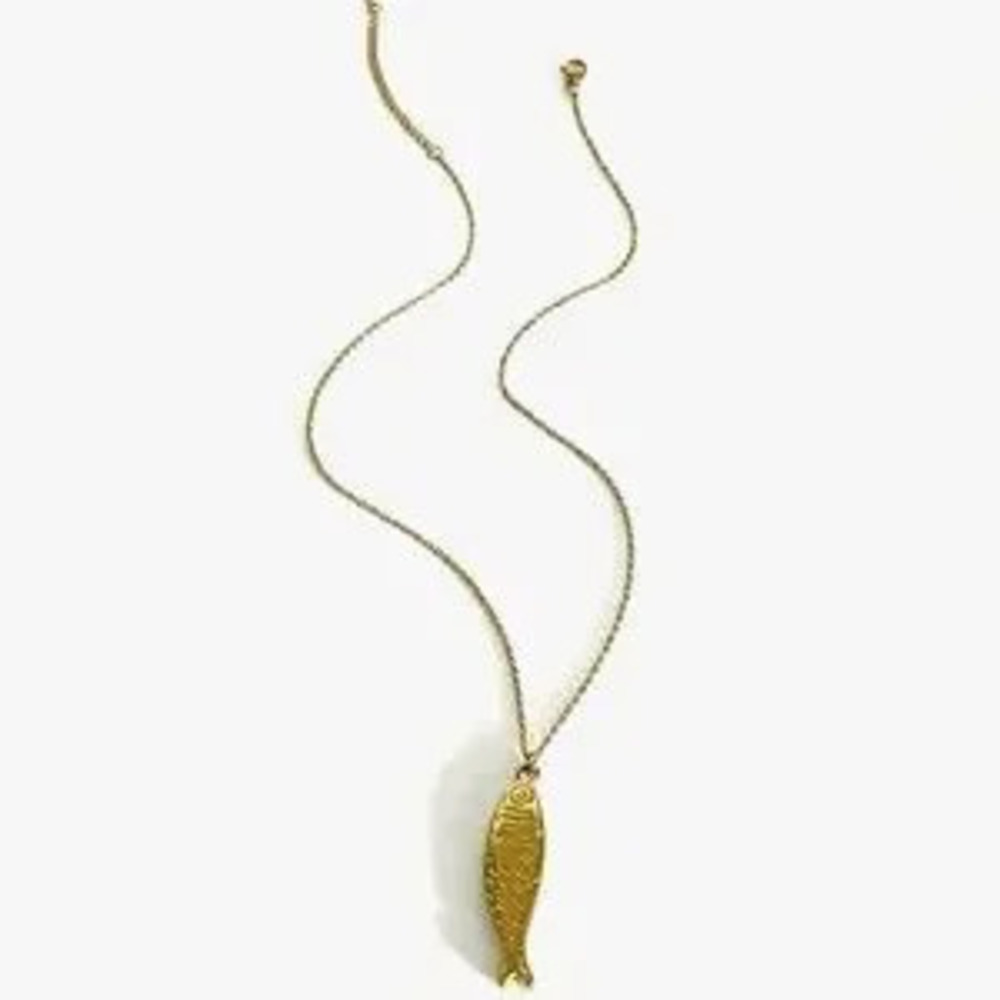 Fish Boho Gold Pendant Necklace 18